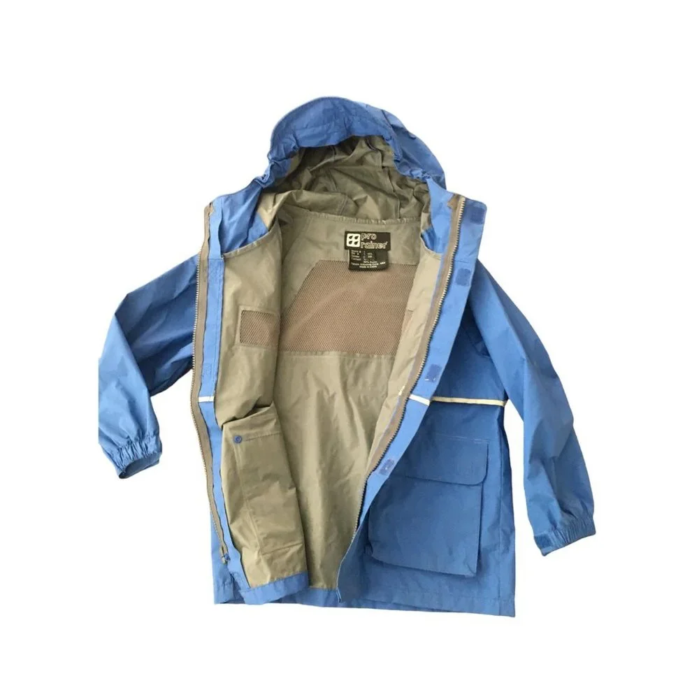 Pro Rainer Kids Raincoat Rain Jacket Blue Vent Fishing Boys Girls Kids Small 8 - Picture 6 of 11